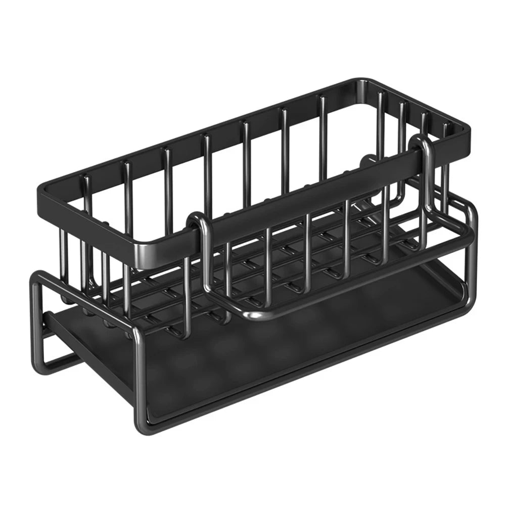 Stainless Steel Sink Drain Rack &amp; Sponge Storage Organizer