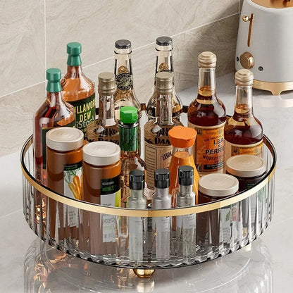Rotating Tray Spice Rack Turntable Organizer with Base