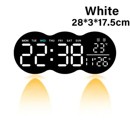 Large Digital Wall Clock with Ambient Light