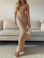 Sexy Crochet Knited Hollow Out Bodycon Long Dress