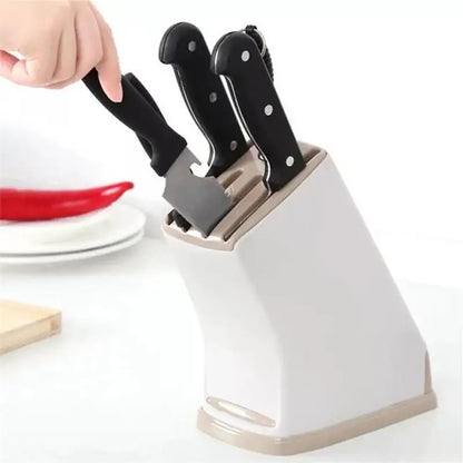 Multi-Function Plastic Knife &amp; Cutlery Stand with Drainage