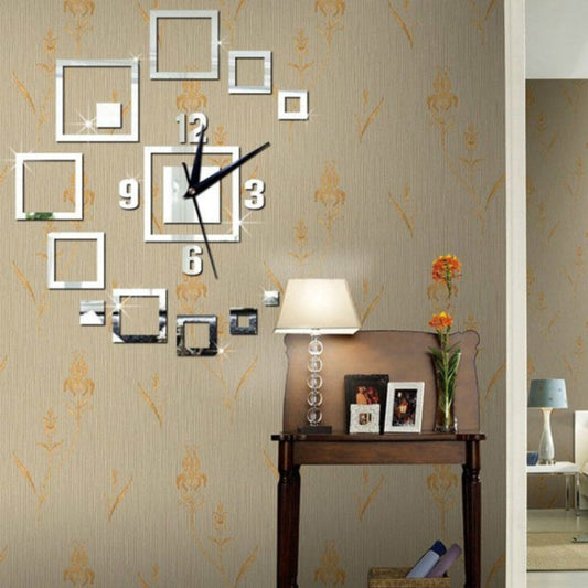 3D mirror wall clock