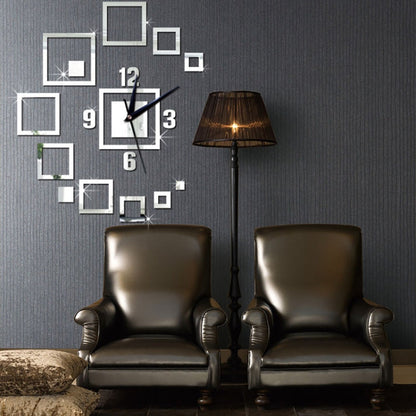 3D mirror wall clock